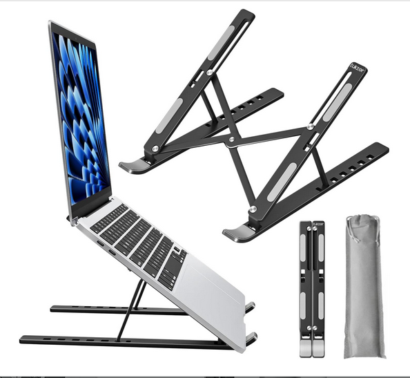 Tukzer (Imported Foldable Laptop Stand Riser for Laptop, MacBook, Notebook & Tablets up to 17 Inch, 7 Level Height Angle Adjustment, 2X Stronger M-Shape...
