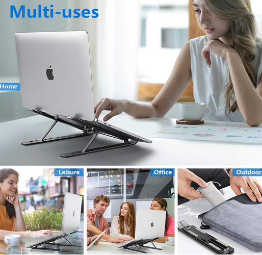 Tukzer (Imported Foldable Laptop Stand Riser for Laptop, MacBook, Notebook & Tablets up to 17 Inch, 7 Level Height Angle Adjustment, 2X Stronger M-Shape...